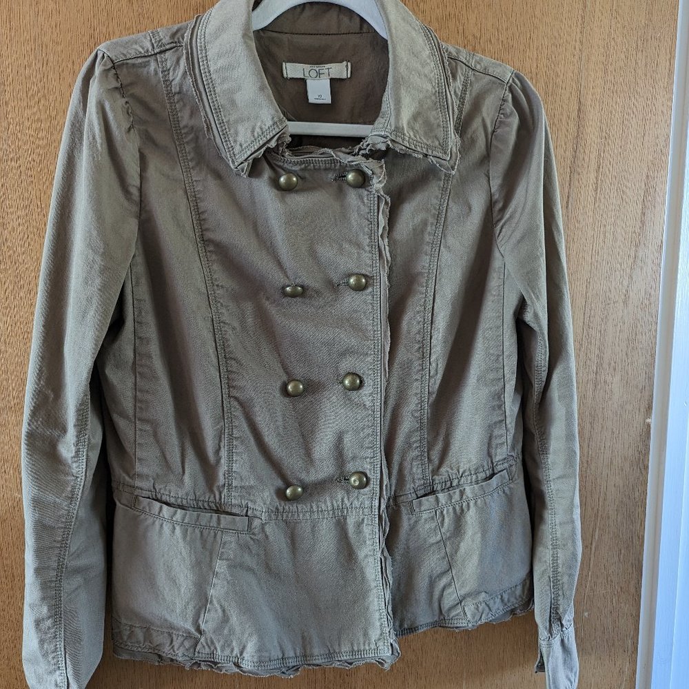 Ann Taylor LOFT Shacket, Army Green, Size 10